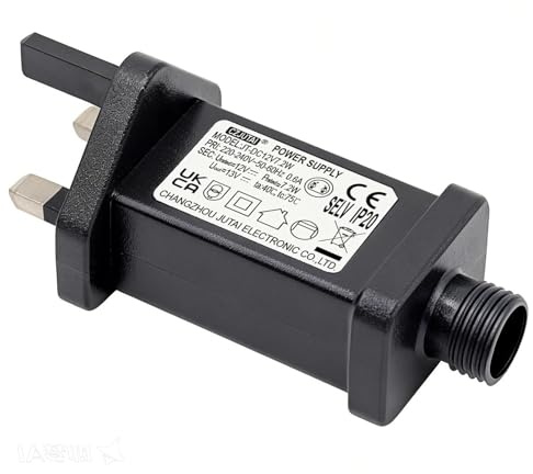 12V 7.2W String Lights Indoor-Outdoor Power Adapter for CZJUTAI JT-DC12V7.2W-IP20 Christmas Lighting Illuminate Your Holidays with the Reliable Replacement (Threaded-Constant On-12V7.2W)