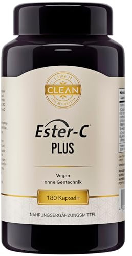 I-like-it-Clean® - Ester-C® Plus (gepufferter Vitamin C Komplex) - 500 mg Vitamin C pro Kapsel - 180 Kapseln - vegan, ohne Zusatzstoffe, magenfreundlich - klinisch geprüfter Markenrohstoff