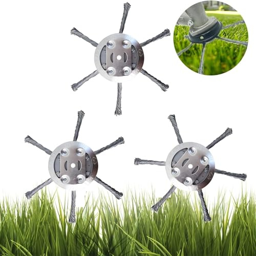Unkrautbürste für Freischneider, 2 Stück Unkraut Entferner Gerät (B 3pcs) | Wildkrautbürste 5mm Bohrung, Unkrautbürste für Akku Rasentrimmer, Drahtbürste mit Kegelform entfernt mühelos Unkraut und Moos