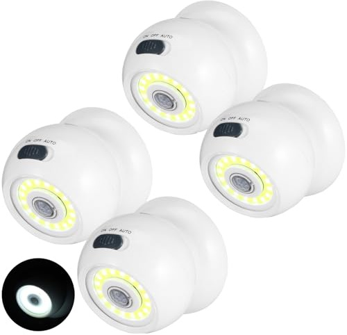 Motion Sensor Lights Outdoor Battery Operated Outdoor Lights with Sensor | 4pack 360° Rotating Motion Sensor Pir Light Battery Operated Outside Security Lights with Sensor