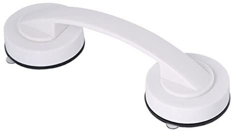 MOLUCKFU Suction Grab Bar for Shower and Bathroom Medium White No-Drill Safety Hand Rail with Strong Suction Balance Assist Handle for Elderly and Seniors