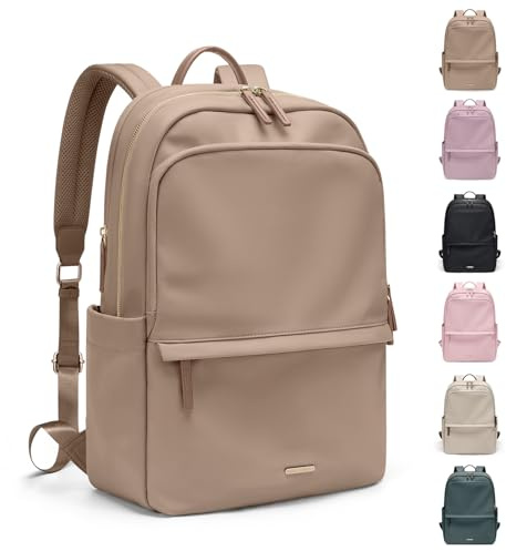 GOLF SUPAGS Laptop Rucksack für Damen Casual Daypack für Arbeit Reisen College Schulrucksack Handtasche für 14 Zoll Laptop (Champagnerfarben)