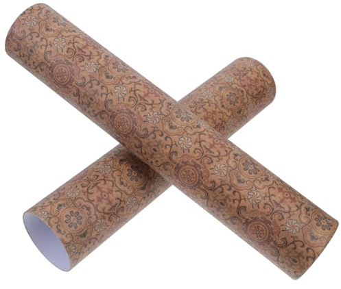 MAGICLULU Scatola Portaoggetti Telescopica in Carta a Cilindro Motivo Floreale Rustico, Protegge Pezzi di Pitture Tradizionali e Calligrafie, Tubo Regolabile per Conservazione Sicura