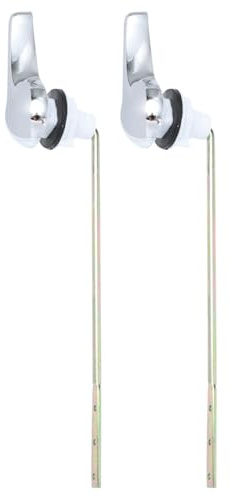 LALAFINA Juego de 2 Palancas para Cisterna de Inodoro, Tirador de Inodoro Universal con Mango de Metal, Repuesto de Manija de Descarga Frontal/Lateral, Fácil Instalación y Alta Durabilidad para Baño
