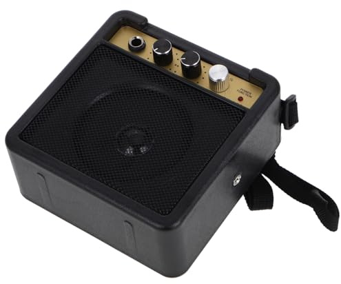 Mini per Amplificatore Nero 5w Compatto Chitarra Elettrica | Suono ad Alta Fedeltà, Effetti Integrati, Connettività Versatile, Plastica e Metallo, senza Batteria