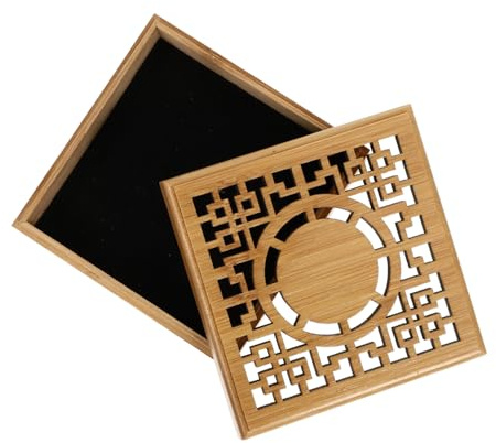 ULTECHNOVO Carved Bamboo Incense Burner Creative Aroma Furnace for Sticks and Cones Decorative Home Fragrance Holder Handcrafted Wooden Incense Box for Meditation and Relaxation