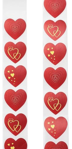 BEAMARKER 1000 rote Herzaufkleber 3 Designs Selbstklebende Herz Belohnungsaufkleber 25mm Geschenkanhänger Aufkleber Für Klassenzimmer Lehrer Valentinstag Hochzeit Geburtstag Party Geschenke Dekoratio