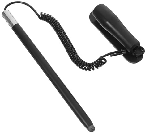 FUTUREORYY Lápiz Óptico Capacitivo Multifuncional con Resorte y Soporte para Pantallas Táctiles, Compatible con Tablets y Smartphones, Diseño Retráctil, Color Negro, Tamaño Estándar, Uso