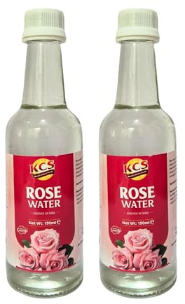 KCS Rose Water 190ml x 2 (Total 380ml) | Premium Food Grade Rose Water for Sweets, Desserts, Beverages, Biryani, Skincare & Culinary Use