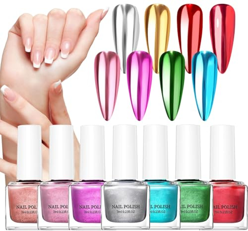 Smalto per unghie gel - Colori ad asciugatura rapida | Set di vernici lucide a specchio, 8 tonalità di vernice per unghie per salone, casa, matrimonio, festa, vacanza professionale, bellezza, decorazi