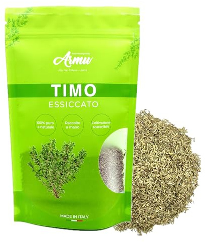 Armu – Timo Essiccato 50g – Raccolto a Mano – Essiccazione Delicata – Per Tisane, Infusi e Uso Alimentare