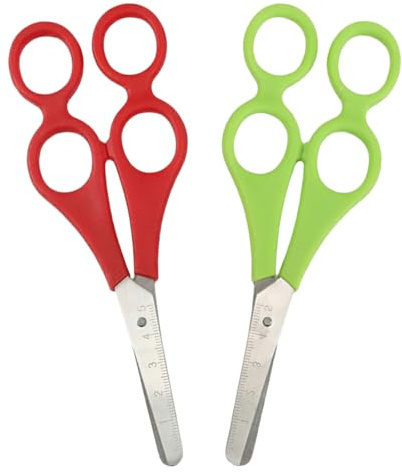 YIPFEN 2 pcs Tijeras Terapéuticas, Tijeras Infantiles con Doble Mango, Tijeras Escolares para Niños, Tijeras para Manualidades y Escuela, Ideal para Padres e Hijos