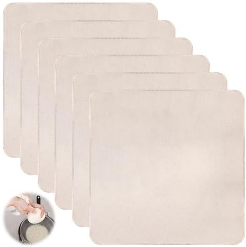 Varenzya 6 Piezas Telas Filtrantes Reutilizable, 50 × 50 cm Cuadrados Lavable Cheese Cloth de Algodón, Colador Tela con Dobladillo Sin Blanquear para Zumos, Yogures, Té, Vino, Leche de Almendras