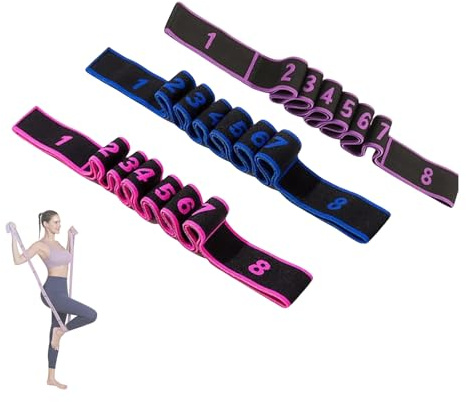 Banda de entrenamiento de alta elasticidad, 8 secciones, banda de resistencia de baile, correa de ejercicio para estiramiento, secciones de pilates, banda de resistencia de baile
