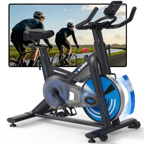 WENOKER Cyclette 2026 con app, ergometro silenzioso, con resistenza magnetica e display LCD, per interni, fino a 160 kg, per casa