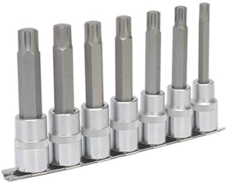 Sealey Ak6235 Ribe Socket Bit Set 7Pc 1/2Sq Drive 100Mm
