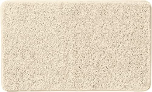 Erwin Müller Badematte, Badteppich, Badvorleger Rhodos Uni rutschhemmend Natur Größe 70x120 cm - ultraweich, extrem saugfähig, flusenarm