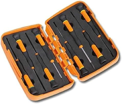 BETA - Set 8 Microgiravite di Precisione Lama Piatta e Phillips con Codice Colore in Astuccio Plastico Rigido, Giraviti di Precisione per Elettronica Micromeccanica e Manutenzione, 1257LPH/S8