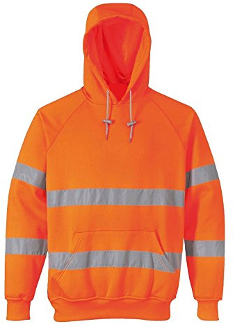 Herr Hi Vis Viz pullover-fleece huvtröja hög synlighet jacka huvtröja liten/5X-Large