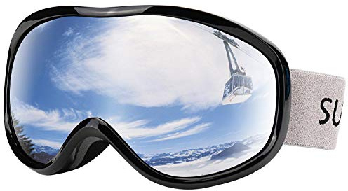 Supertrip Skibrille Herren Damen, Snowboardbrille für Brillenträger OTG Sphärisch Verspiegelt UV400-Schutz Antifog Kompatibler Helm Skibrillen Snowboard Brille für Skifahrer