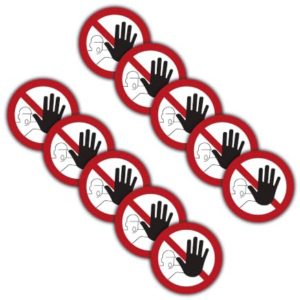STROBO 10 Stück Aufkleber Rauchen verboten mit Ø 9,5 cm | Sticker mit geschlitzter Rückseite für den Innen- und Außenbereich | UV-Schutz, Wind- und Wetterfest