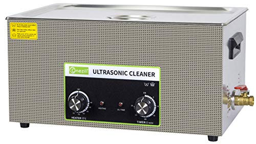 Nettoyeur à ultrasons commercial, panier de panneau numérique professionnel à bouton 20L et minuterie, pour le nettoyage de grandes cartes de circuits impriméspieces en metal,Lunettes,Dentiers