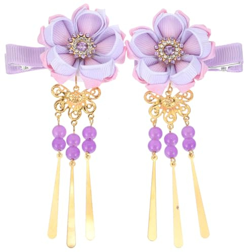 Lurrose Japanische Haarnadel Blume Haarklemme Mit Glocke Für Kimono Traditionelle Frisuren Und Alltag Leichtes Haarschmuck Zubehör