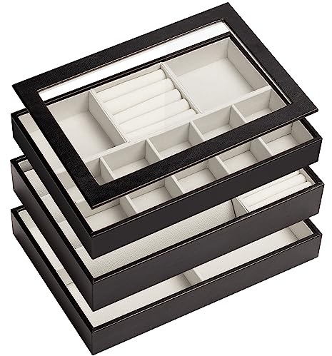 XMHome Stapelbares Schmucktablett Schmuckschatpfanne Aufbewahrung Schublade Lagerung-Schmuck Aufbewahrung Damen Schmuckschatpfe