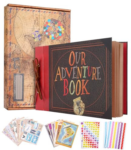 Album Fotos Para Pegar Y Escribir, Our Adventure Book, Libro De Aventuras, Con 80 Páginas, Scrapbooking Album De Recortes Para Bodas Familiares, Navidad, Regalos de San Valentín