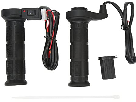 Asixxsix Puños Calefactables para Motocicleta, 1 par de Empuñaduras Eléctricas Calientes de 7/8 y 22 Mm para Manillar de Motocicleta, Empuñaduras Antideslizantes de Nailon y TPU