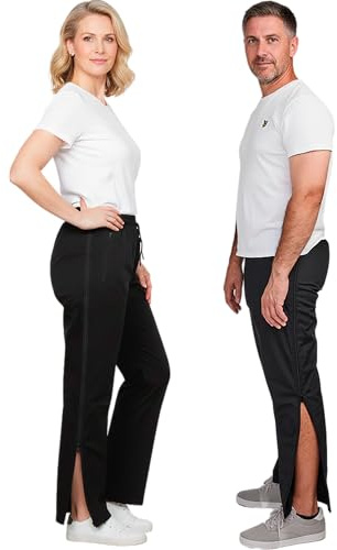Dobsom Saltö Reha Hose Damen und Herren I Jogginghose seitlich zu öffnen I Sporthose Trainingshose mit durchgehendem Reissverschluss