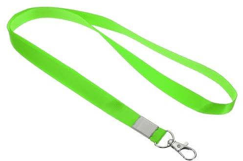 PATIKIL 20Pack Halsbänder 17 0.6 Breite Flach Riemen Fluo Grün | Schlüsselband, Mit Drehbar Haken Clip, Für Name Etikett Abzeichen Halter ID-Karte Schlüssel
