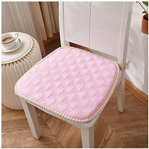 Esszimmerstuhlauflage, 1/2/4 Packungen, Stuhlauflagen für Esszimmerstühle, Küchenstuhlkissen mit Bändern, Sitzkissen für Esszimmerstühle, Bezug abnehmbar, rutschfeste Unterseite (Farbe: Pink-2, Größe: