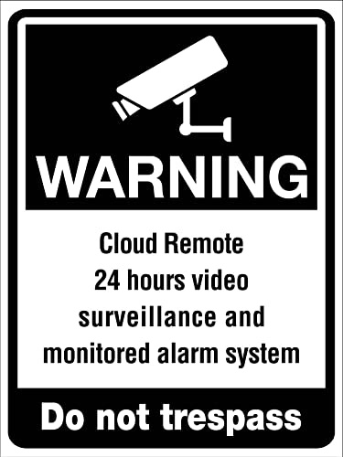 Sistema De Alarma De Videovigilancia Remota Las 24 Horas En La Nube De Advertencia Señal De Advertencia Pintura De Hojalata Placa Pared Muestra Placa Placa Decoración Para Garaje Jardín 20X30cm