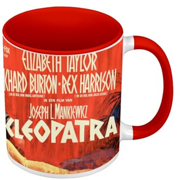 Tasse Farbe Premium Qualität rot – Cleopatra Altes Filmplakat Retro Poster Vintage Kino – Tasse mit Henkel und farbigem Innenraum
