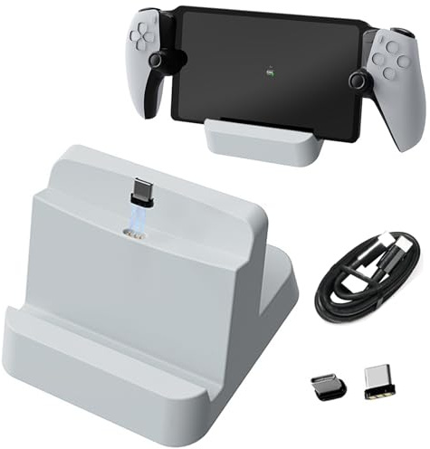 Buziba PS5 Fast Charging Dock Portable Charging Stand with Type C Port for Playstation Portal Game Console (White)