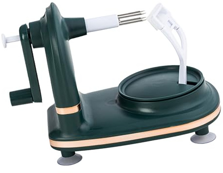 Pelamele, Pelapatate Manuale in Acciaio Inossidabile Pelapatate Rotante Gadget da Cucina con 2 Testine di Ricambio per Agrumi Pera (verde scuro)