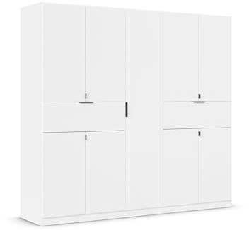 Rauch Möbel TICAO, Kleiderschrank, Farbe Weiß, Breite 226 cm | Schrank, Mehrzweckschrank, 9-türig, 2 Schubladen, für Schlafzimmer, Kinderzimmer, Homeoffice, Garderobe, Flur