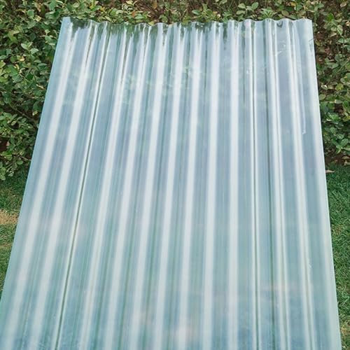 Clear Roof Sheet,Heavy Duty Corrugated Roofing Sheets,Waterproof Roofing Material,2mm Thick FRP Daylighting,UV Resistant Shed Roof Panel,for Carports Sunrooms Greenhouse (0.9x1.7m/35x67in,1 Pcs)