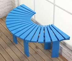 Massivholz Outdoor Garten Baumbank, Gebogene Fächerförmige Runde Parkbank mit Lattensitz, rückenfreie Terrasse, halbrunde Baumbank für Außenhofmöbel