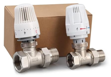 HWEIH Thermostatventil for Heizkörper, 1/2 Zoll, 3/4 Zoll, 1 Zoll, Thermostat, Temperaturregelung, Fußbodenheizung, Thermostatventil DN15/DN20/DN25(DN20,Style B)