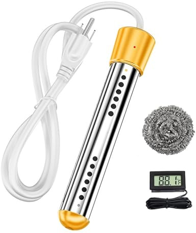 2000W Immersion Water Heater Portable Water Heater Electric Bucket Heater Heats up to 5 Gallons of Water in Minutes Temperature Control Automatically Cut Off
