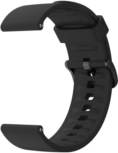 Mugust 22mm Uhrenarmbänder für Damen Herren, 22mm Silikonarmband Schnellverschluss Uhrenarmband, Weiches Silikon Sport Ersatzarmband (Schwarz)