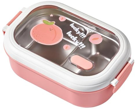 Ruuizksa Scatola Portapranzo per Bambini Contenitori per Alimenti Portatili Sigillati e Adorabili per Bambini Scatola Portapranzo Riscaldabile Rosa