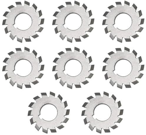 8 fresas de dientes rectos, M1.5 x 16 mm, fresadora de engranajes rectos, herramienta de corte de acero de alta velocidad, fresadora de acero de alta velocidad para suministros industriales, fresadora