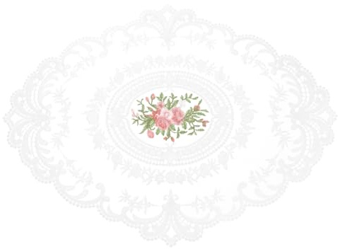 QUARKZMAN Retro Spitzen Tischset Spitzendeckchen 31x42 cm Ovale Bestickte Tischsets Französische Häkeldeckchen Untersetzer Tassenmatte für Zuhause Hochzeit, Weiß