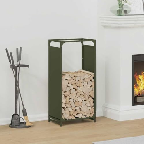 Lechnical Firewood Rack Olive Green 44x28x90 cm Cold-rolled steel-864210