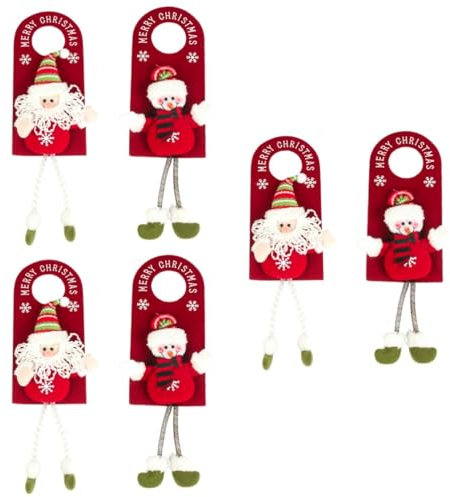 Alipis 3 Sätze Weihnachtstür Hängt Schnee Baum Weihnachtliche Türdekoration Weihnachtliche Türschilder Dekorative Anhänger Zum Aufhängen An Der Tür Weihnachtskränze Rot Stoff 2 Stück * 3