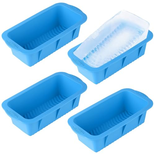 Dhqkqg Large Ice Cube Tray, 4 Pack Big Ice Cube Moulds, Large Silicone Ice Cube Moulds, Reusable Giant Trays Making 2.4 lbs Ice Cubes, for Ice Bath Cold Plunge Tub or Coolers, Easy Release