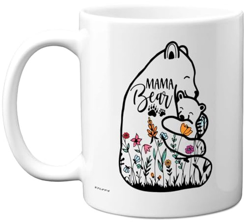 Stuff4 Novelty Mug for Mum, Mama Bear | Thoughtful Birthday Mugs Present Gifts for Mother Mummy Women, 11oz Ceramic Coffee Mothers Day Cup
